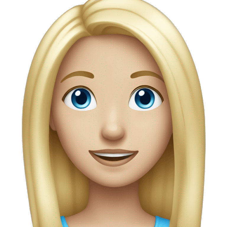 blonde girl with blue eyes smiling emoji