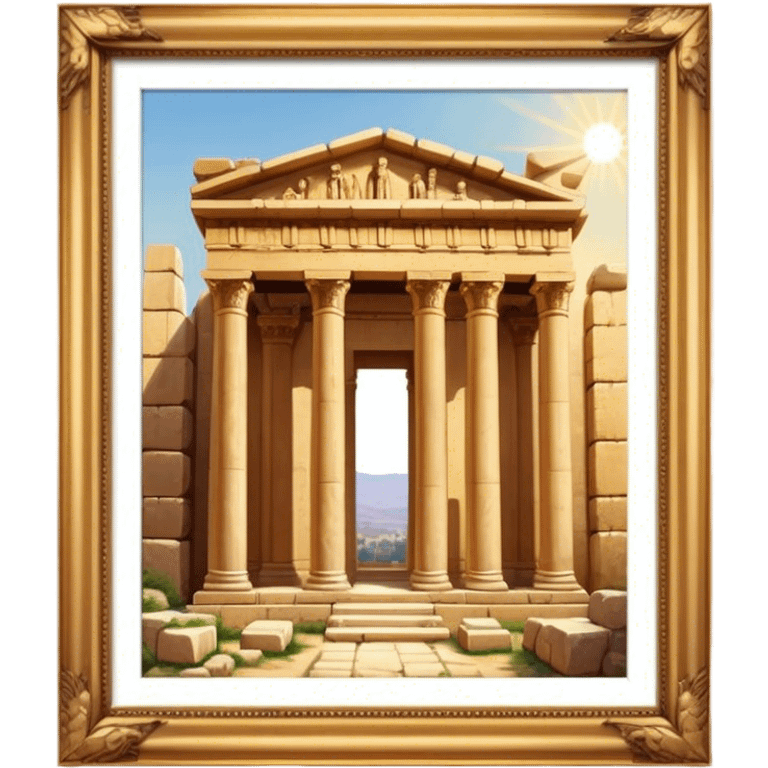 Baalbek temple – Cinematic Realistic Baalbek Temple, depicted as an ancient Roman temple complex with towering columns and intricately carved stone details, bathed in golden sunlight and dramatic shadows that evoke timeless historical grandeur. emoji