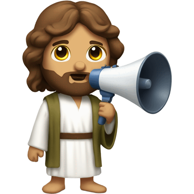 Jesus with a megaphone emoji