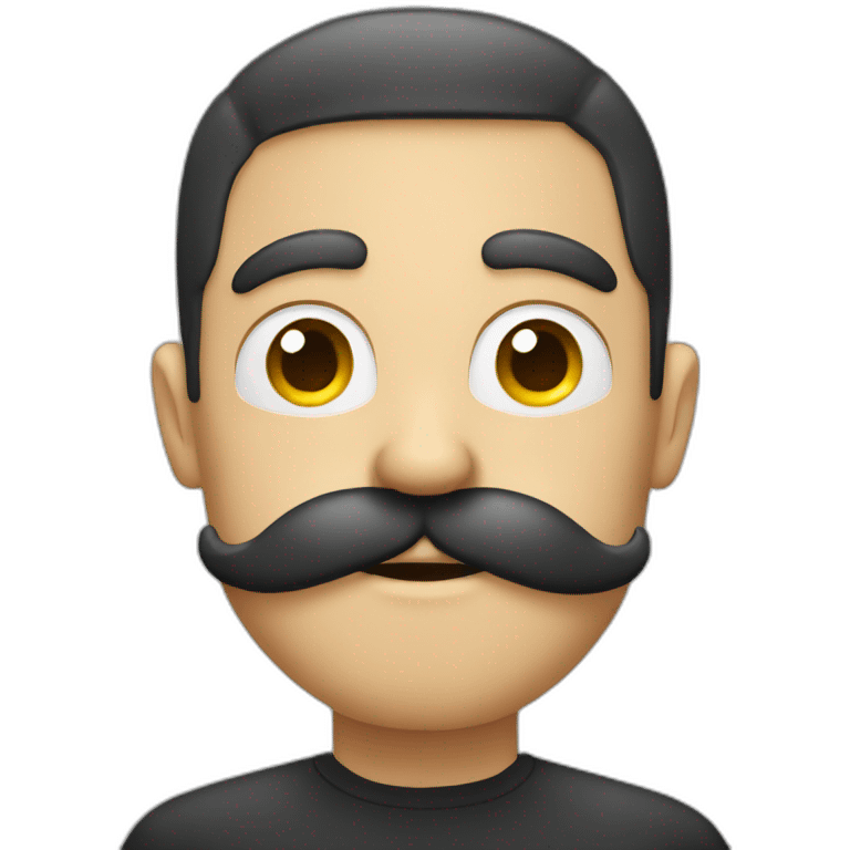 Emoji face with mustache style emoji