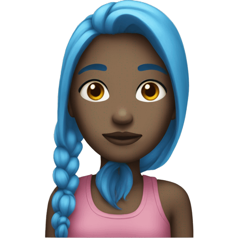 A girl with blue hair emoji