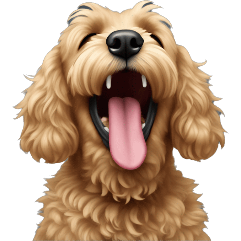 Goldendoodle yawning emoji