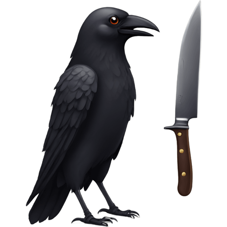 Crow with knife  emoji