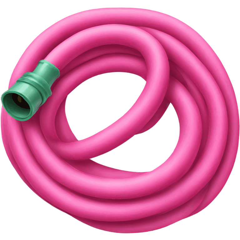 Pink garden hose rolled up emoji