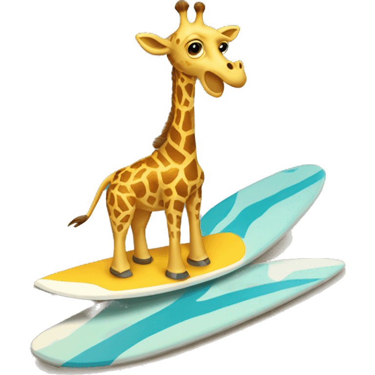 giraffe on surfboard  emoji