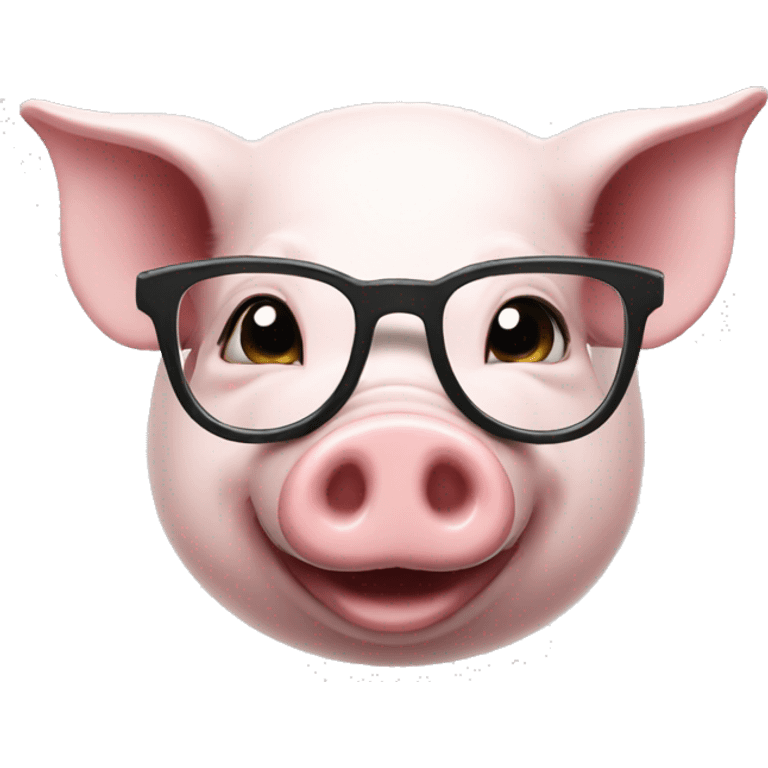 Smile pig with glasses emoji