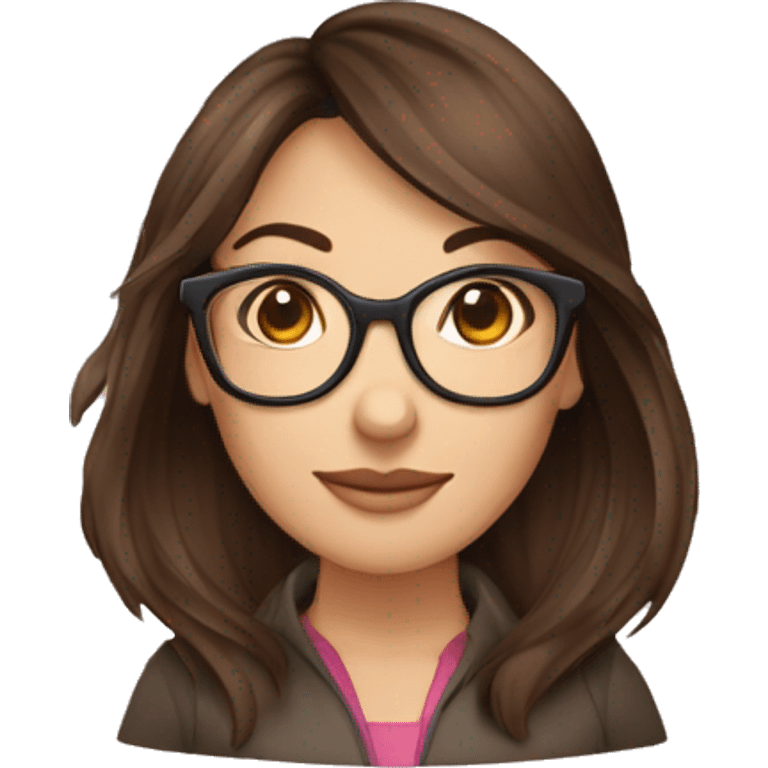 femme brune lunettes qui fait du barebow, cheveux mi long, brun emoji