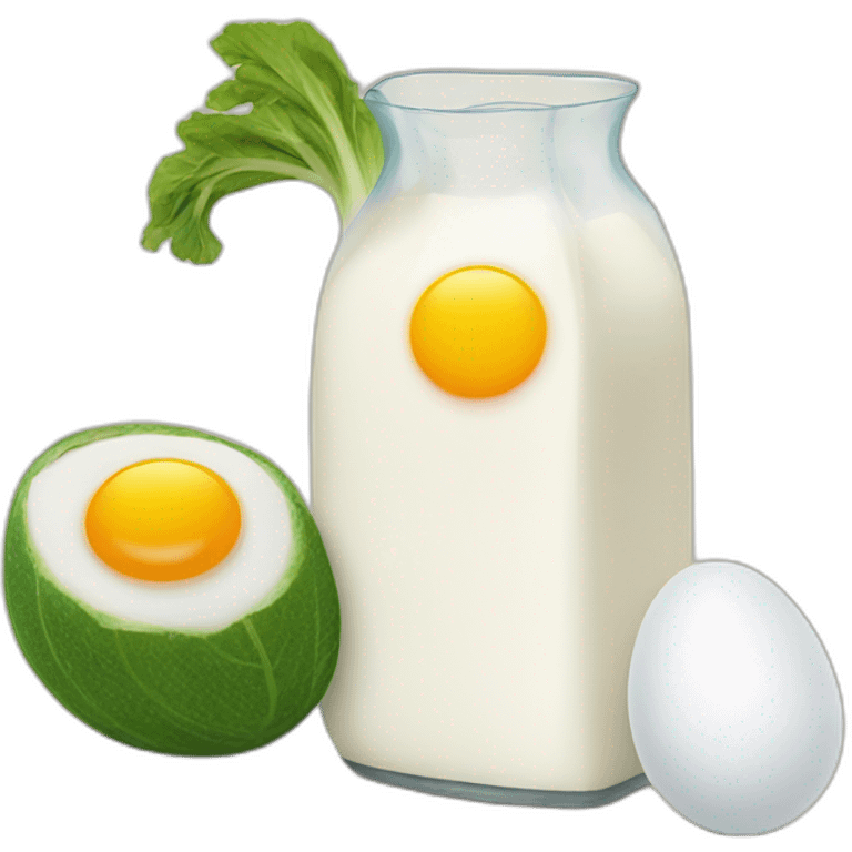 milk, egg and vegetable emoji