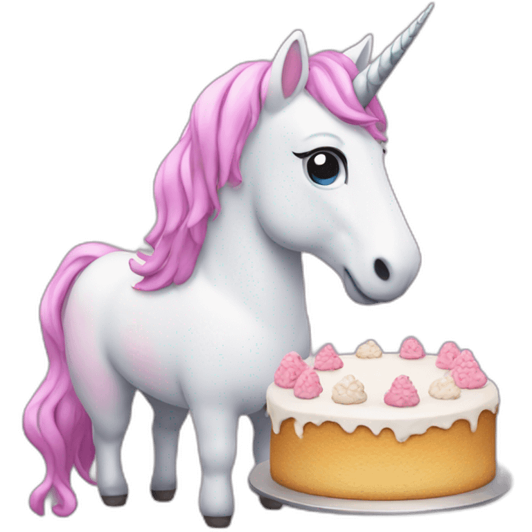 unicorn baking cake emoji