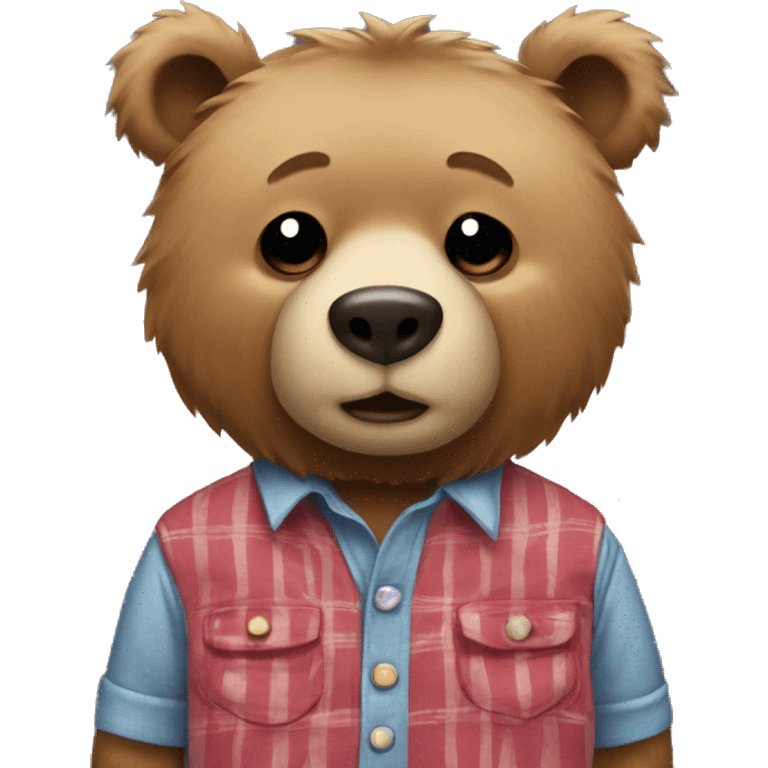 Bear wearing a shirt with a lot of buttons emoji