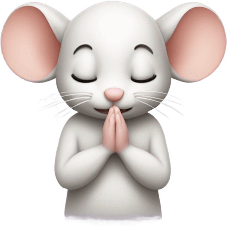 This cute-mouse praying emoji