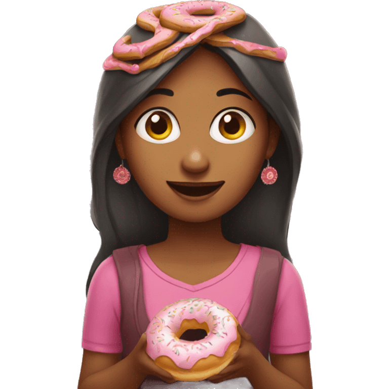 indian girl with donut emoji