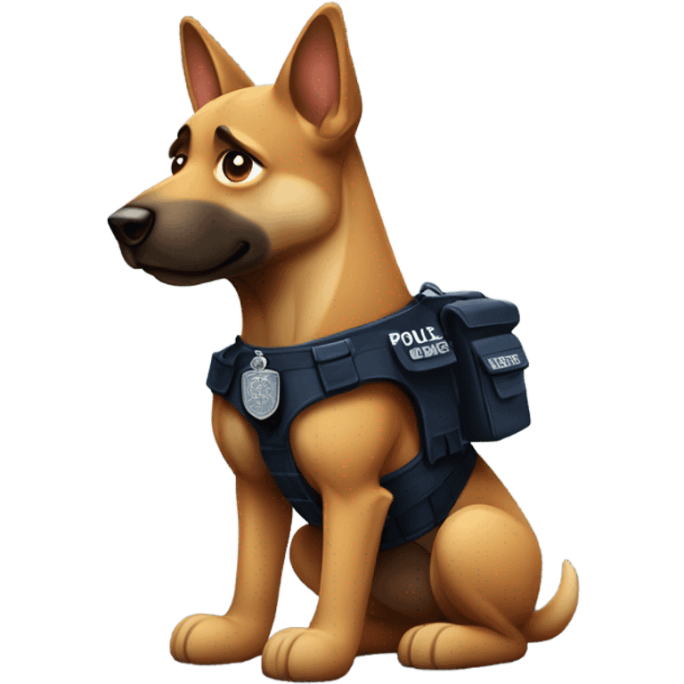 Police dog lifting weights emoji