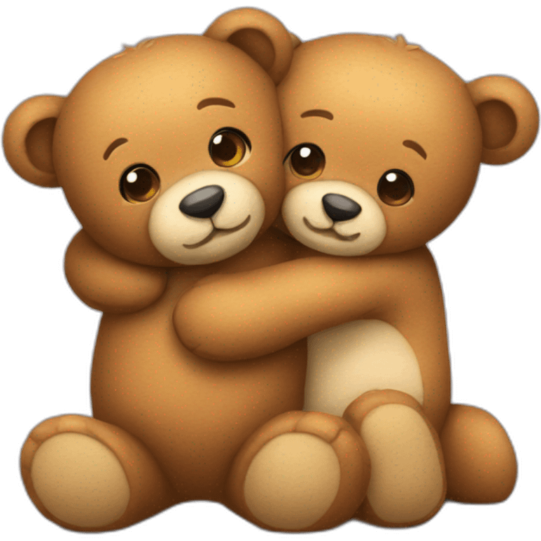 Teddy hugging another teddy emoji