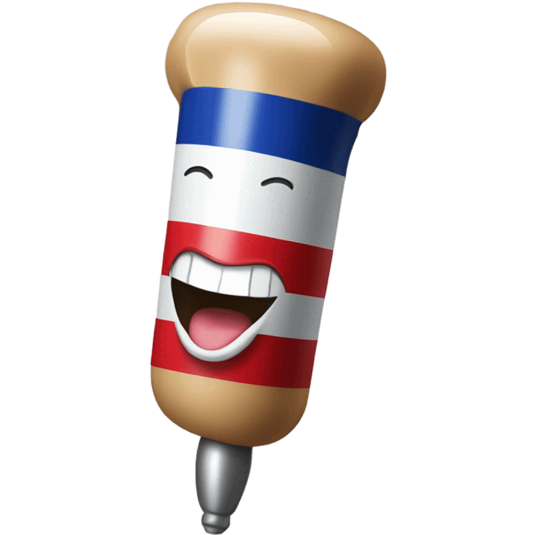 barber pole with mouth smiling emoji