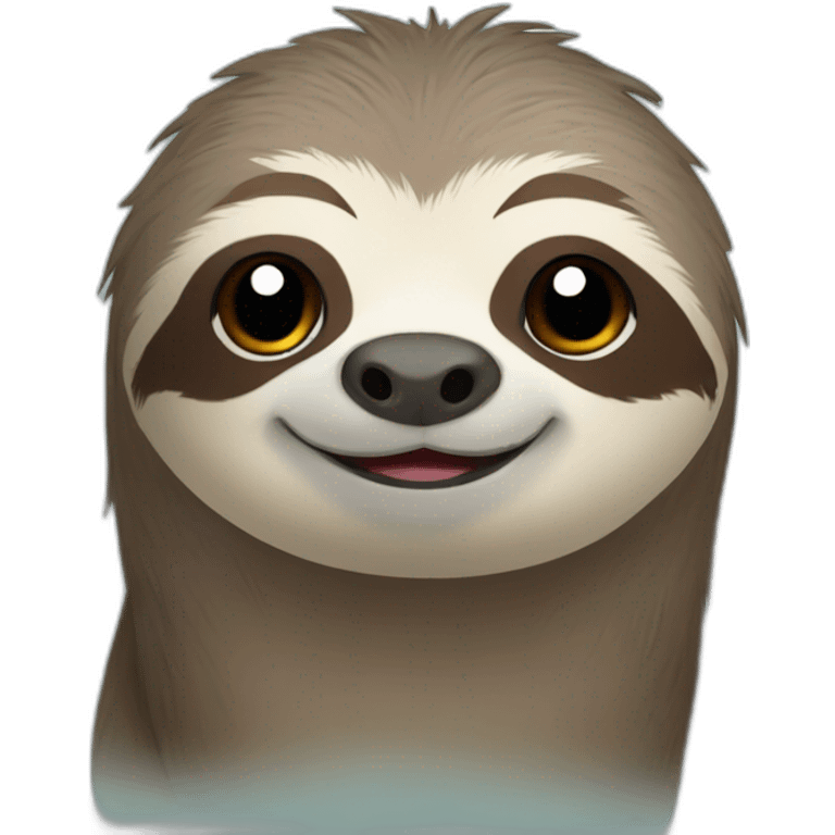 sloth with otter cute faces emoji