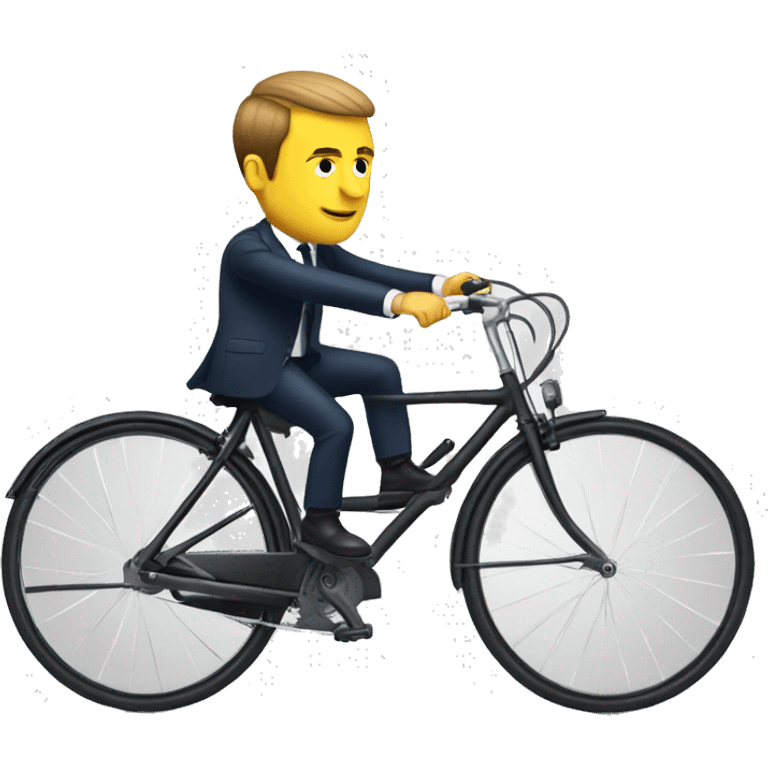 Macron sur un velo emoji