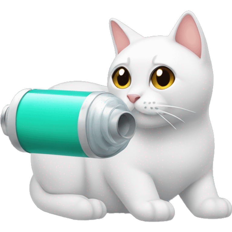 A inhaler with a cat emoji