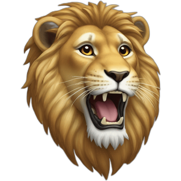 Un lion sur un tigre emoji