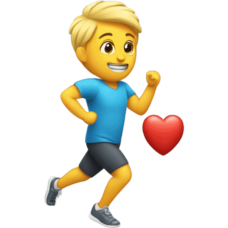 An exercising heart emoji