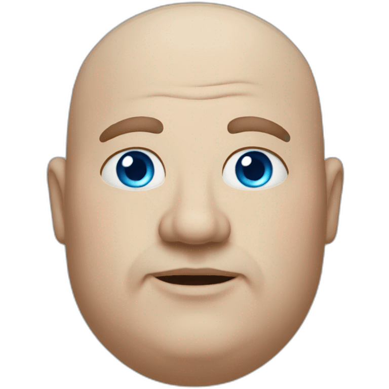 Fat bald man with blue eyes emoji