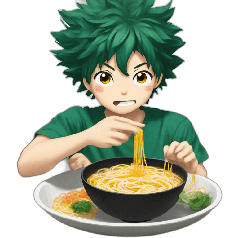 Izuku midoriya eating ramen emoji