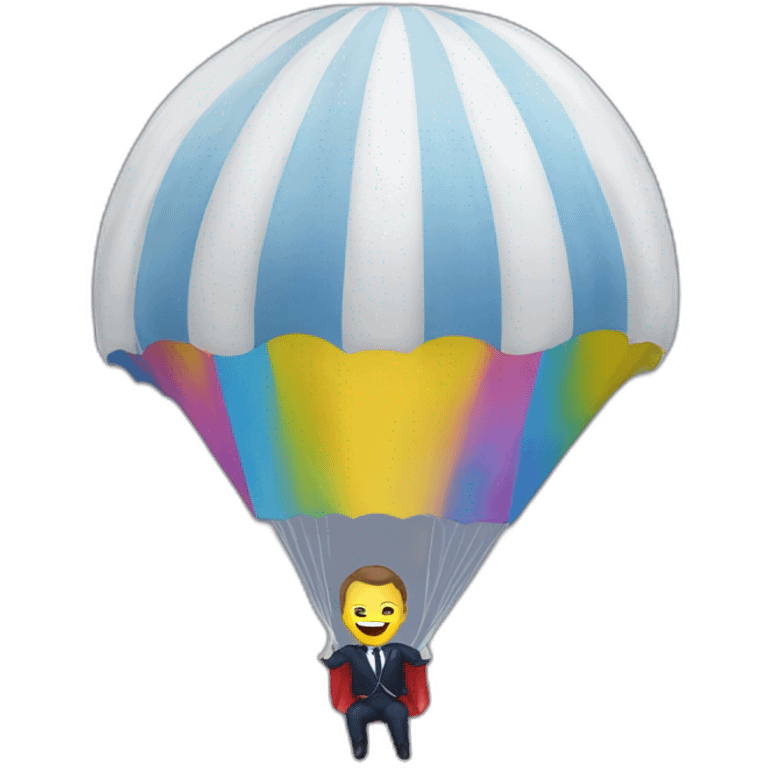 Macron en parachute emoji