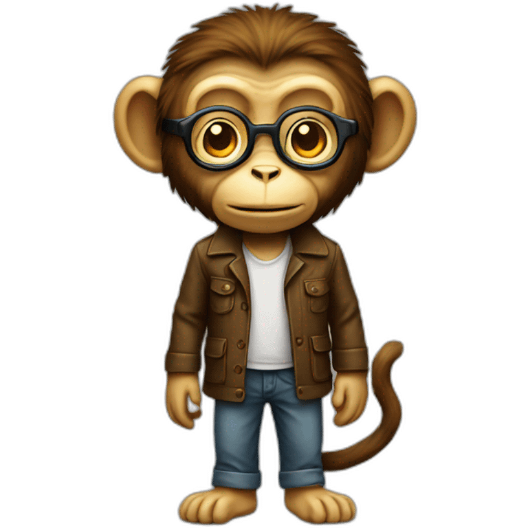 monkey genius full body emoji