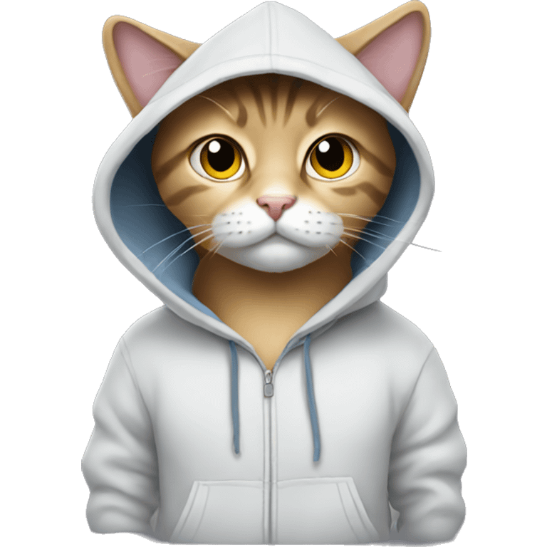 Cat wearing hoody emoji