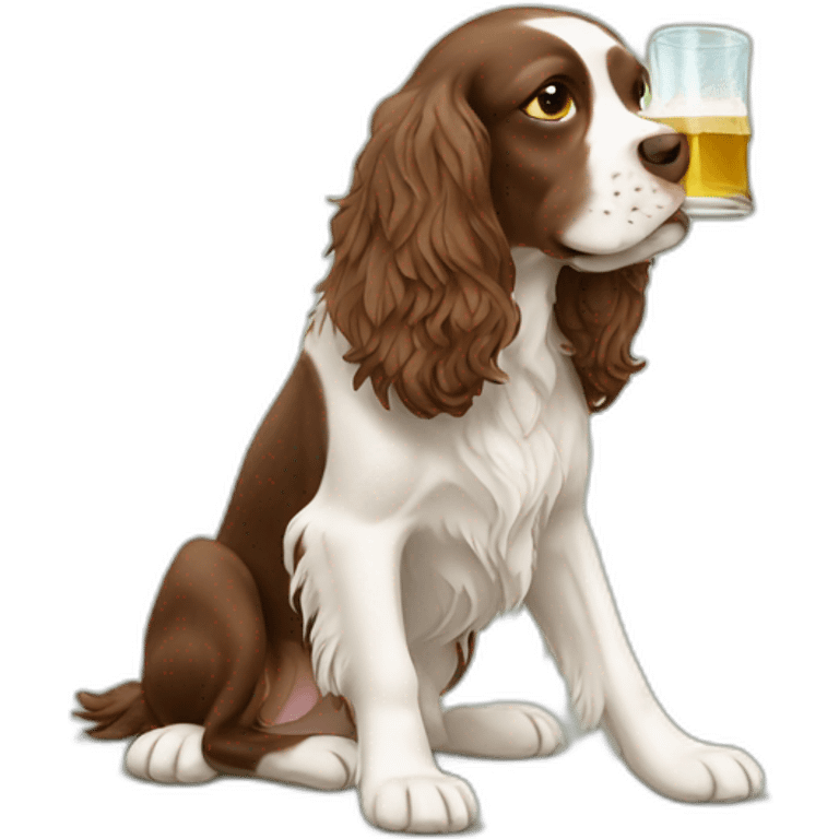 spring spaniel drinking beer emoji