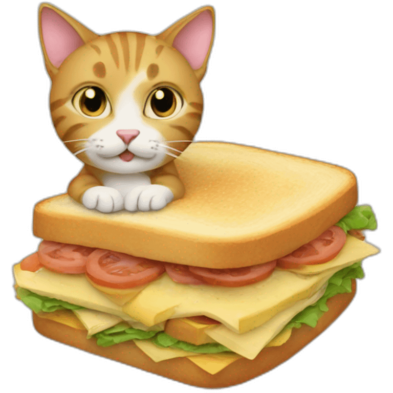 Cat eating sandwich emoji