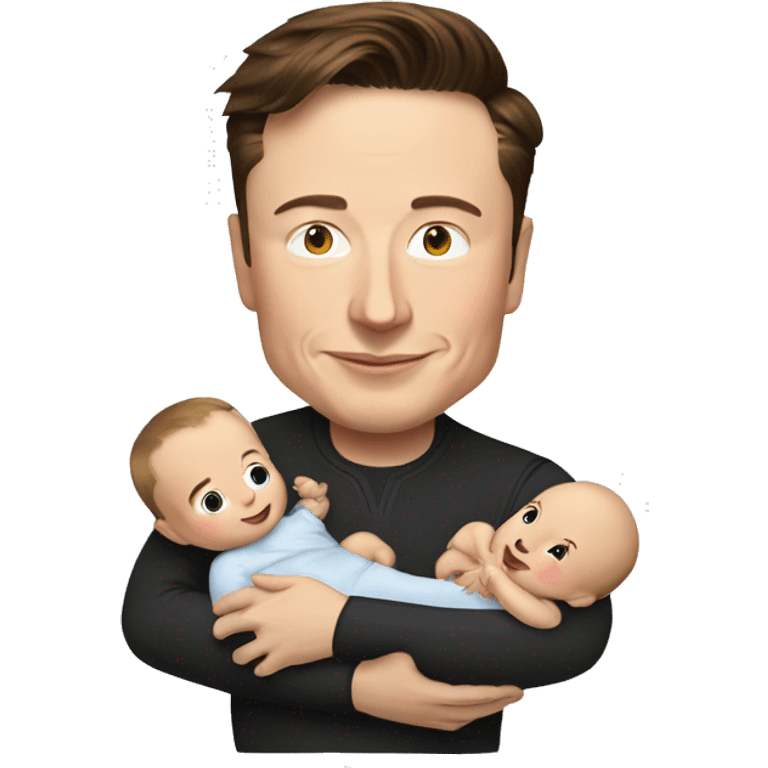 elon musk holding baby very tightly emoji