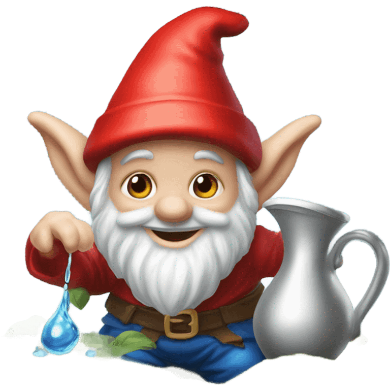 gnome pouring out liquid on the ground emoji