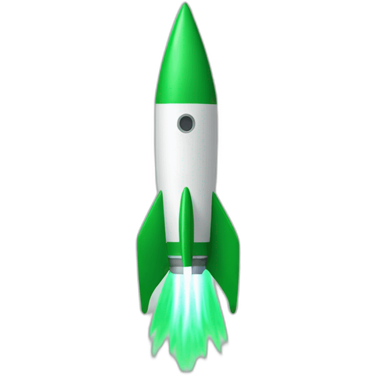 rocket emoji with green fins and green trim emoji