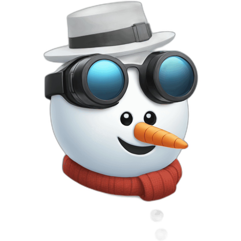 snowman wearing vr headset emoji