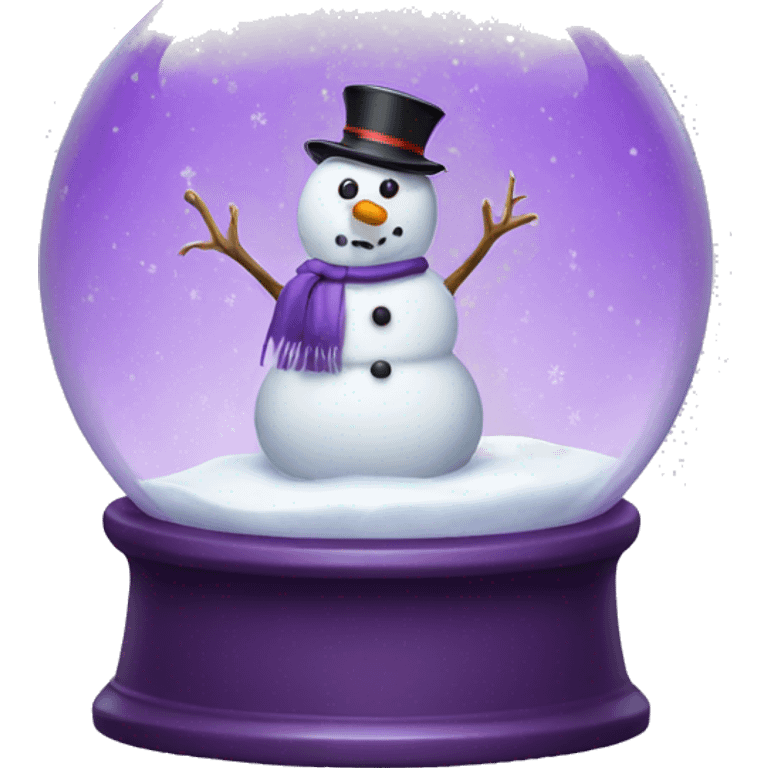 Purple snow globe with a snowman inside emoji