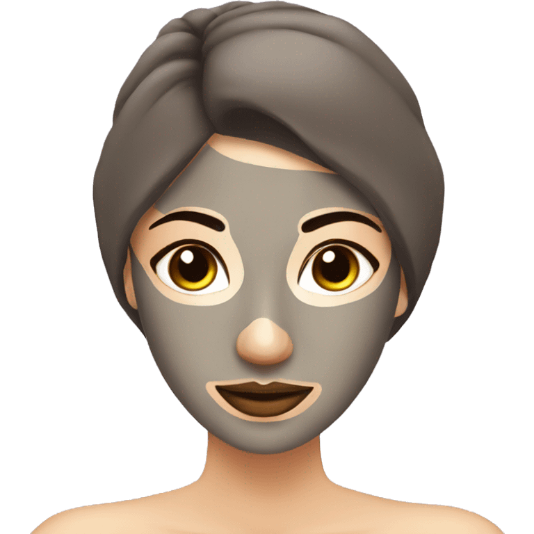 Lady with face mask spa beauty full face relaxing emoji