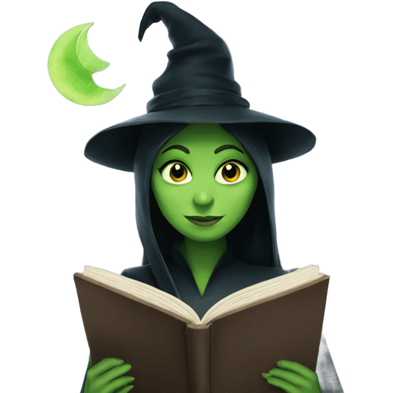 Elphaba reading a book emoji