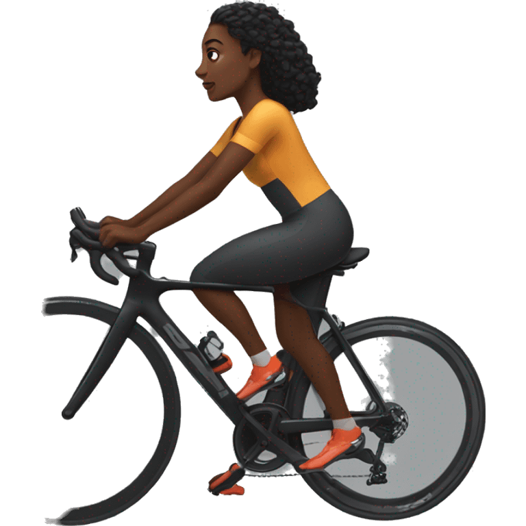 Black woman on Peloton emoji