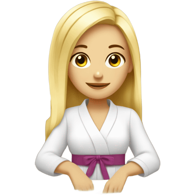 Girl blondes relax in spa salon  emoji