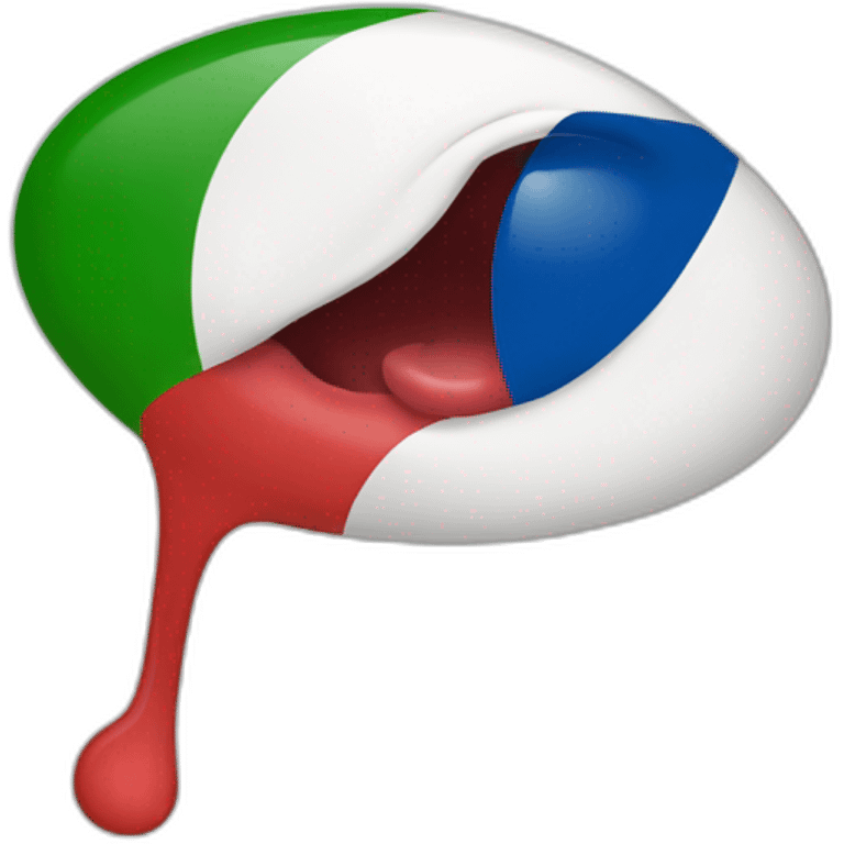 tongue out of mouth in italian flag colours emoji