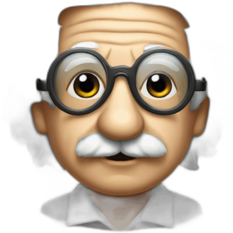 Albert Einstein wearing pilot goggles on head emoji