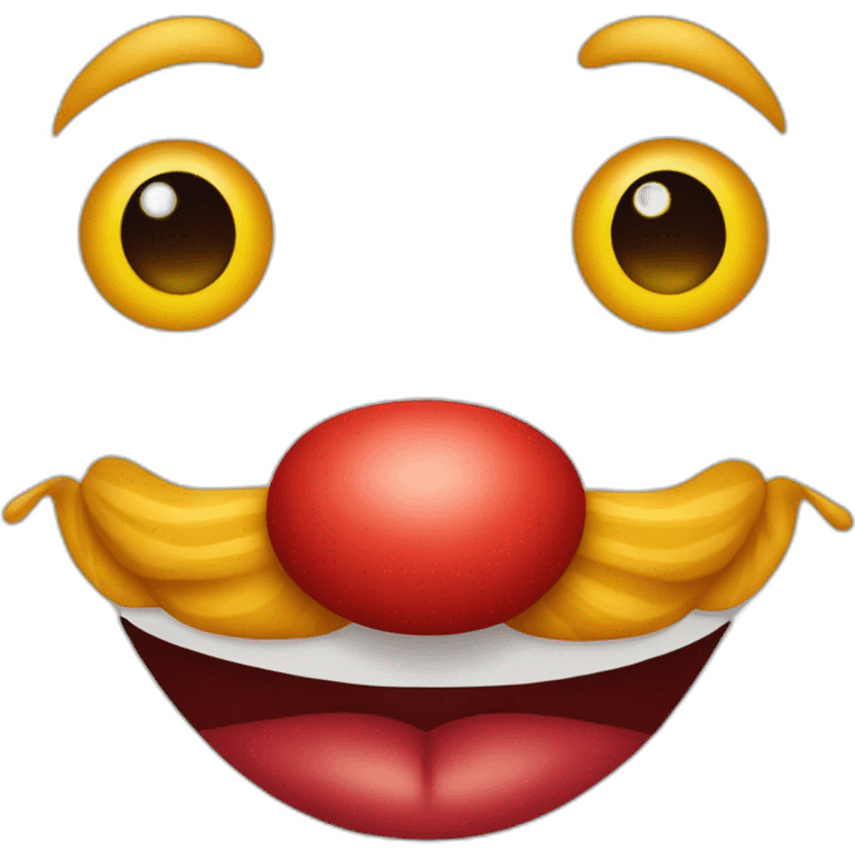 Clown face with big lips emoji