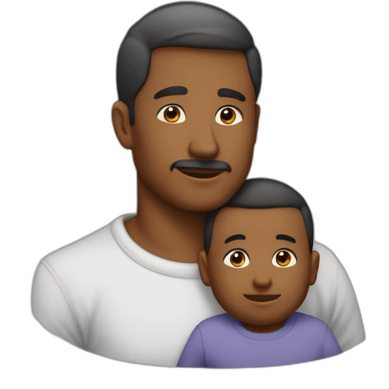 Bébé sur le dos à son père emoji