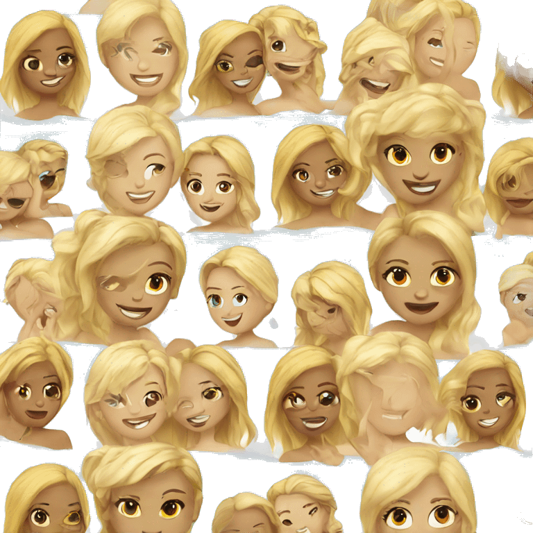 blonde and blonde beach fun emoji