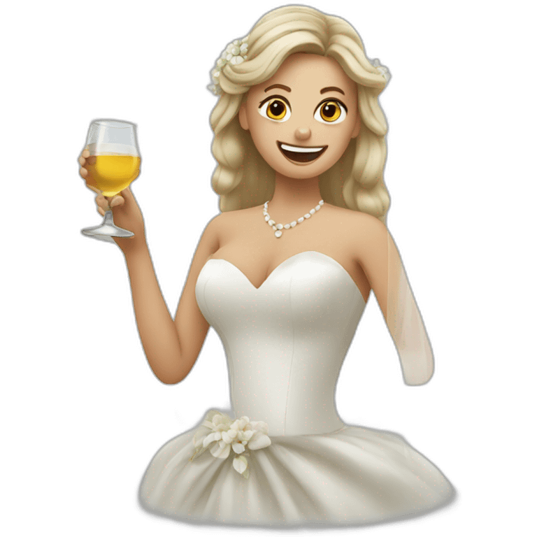 Bride drinking alcohol emoji