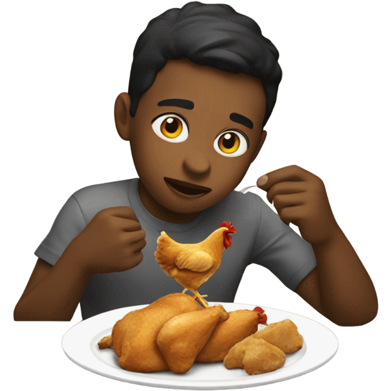  boy eating chicken emoji