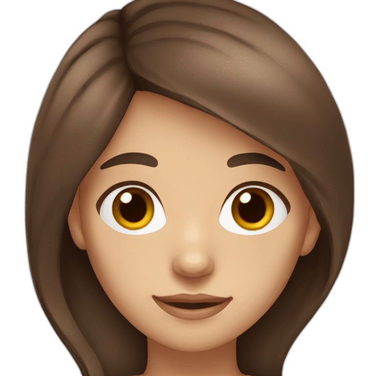 a girl with long dark brown hair with red coloring that covers almost all of her hair, brown eyes, light skin tone  emoji