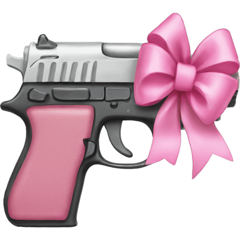 Gun with pink bow  emoji