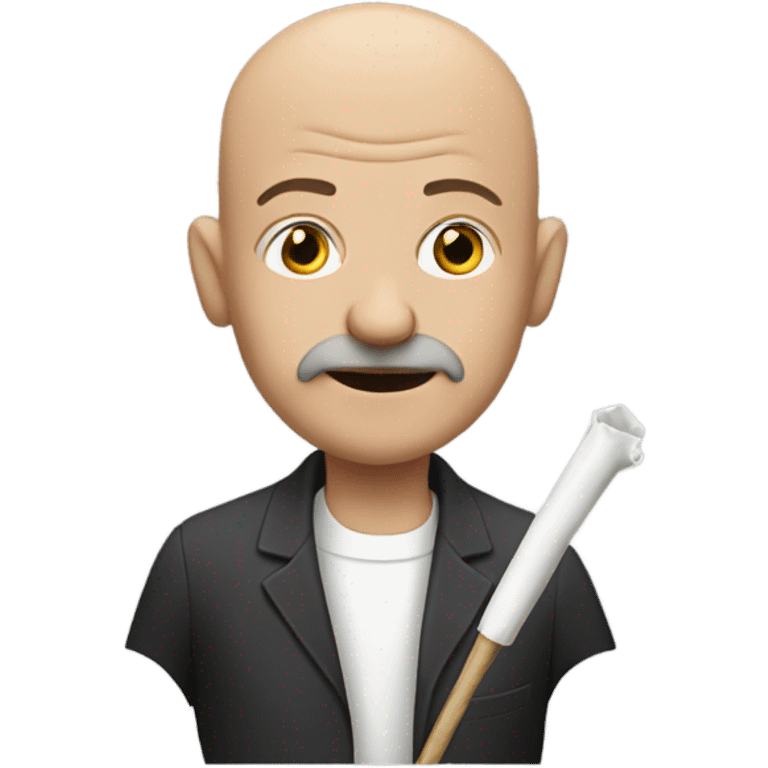 bald man with a blunt emoji